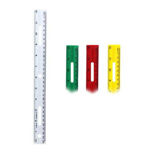 12IN PLASTIC RULER ASSORTED COLORS