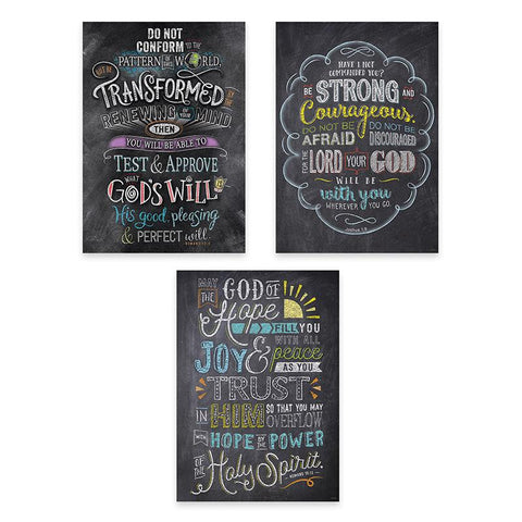 3PK POSTERS BIBLE VERSES IN CHALK