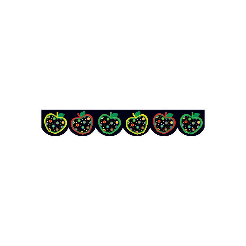 DOTS ON BLACK APPLES BORDER
