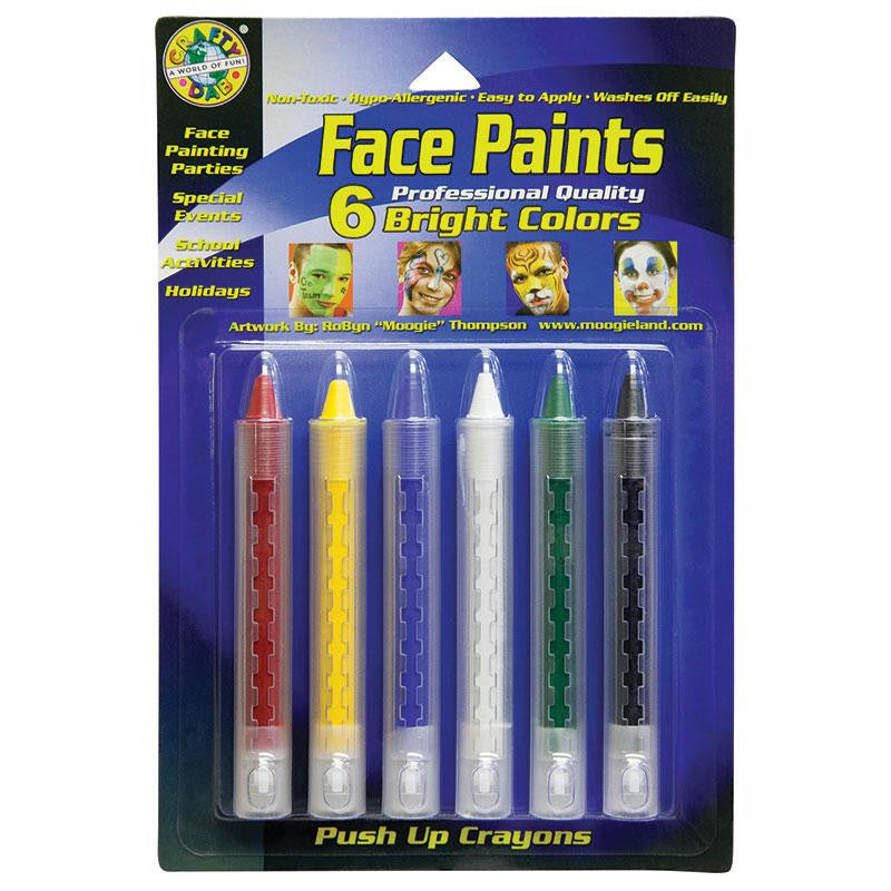 CRAFTY DAB PUSH-UP FACE PAINTS 6PK