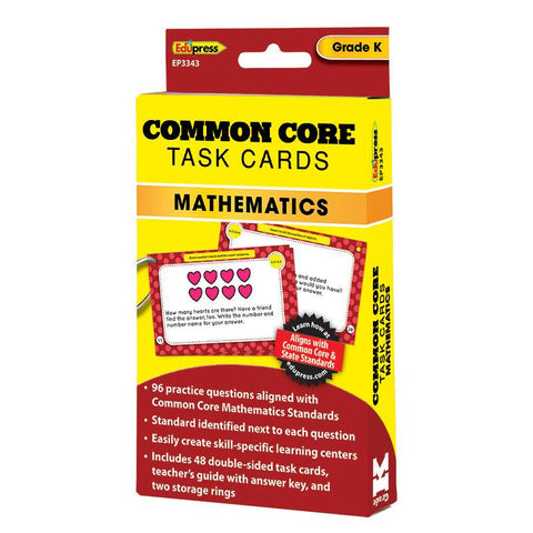COMMON CORE MATH TASK CARDS GR K