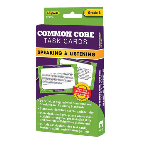 COMMON CORE TASK CARDS SPEAKING &
