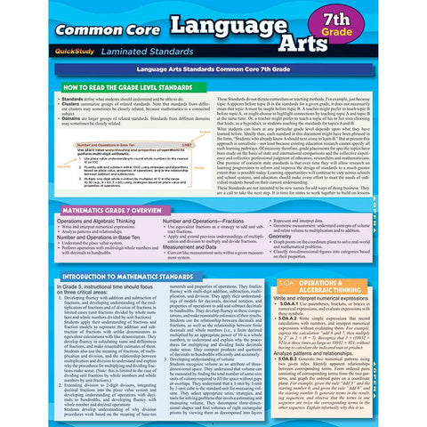 COMMON CORE LANGUAGE ARTS GR 7