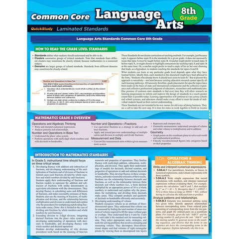 COMMON CORE LANGUAGE ARTS GR 8