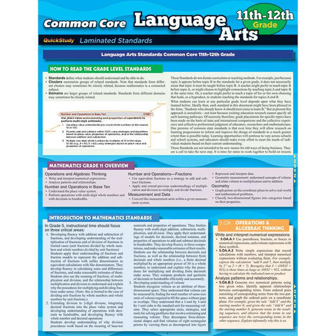 COMMON CORE LANGUAGE ARTS GR 11-12