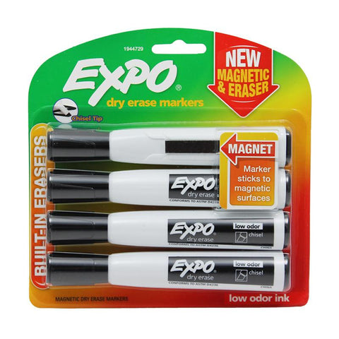 EXPO CHISEL 4CT W-ERASER BLK