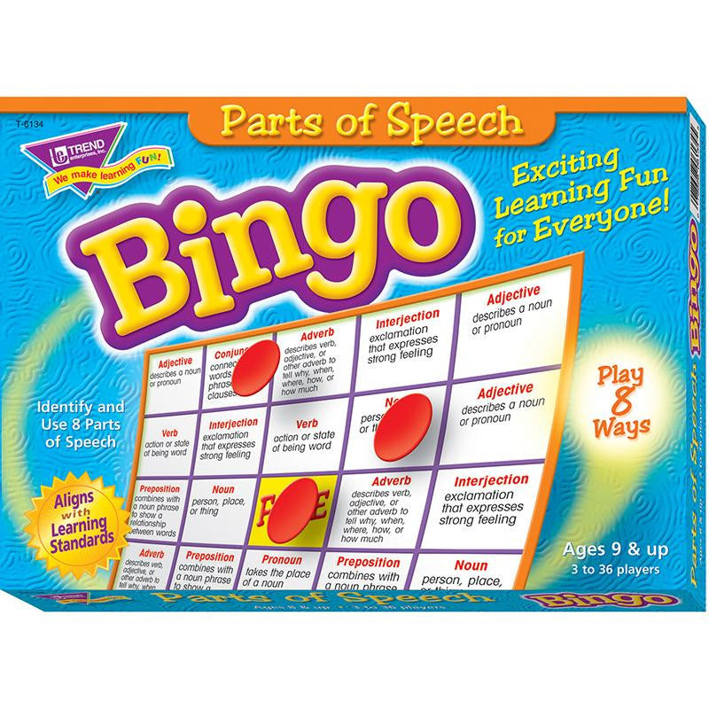 BINGO PARTS OF SPEECH AGES 8 & UP