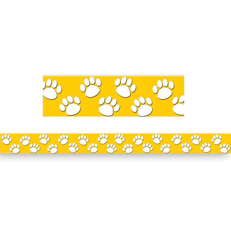 GOLD WITH WHITE PAW PRINTS STRAIGHT