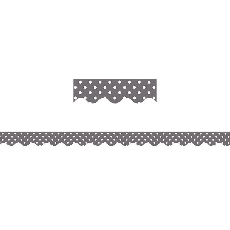 GRAY MINI POLKA DOTS SCALLOPED