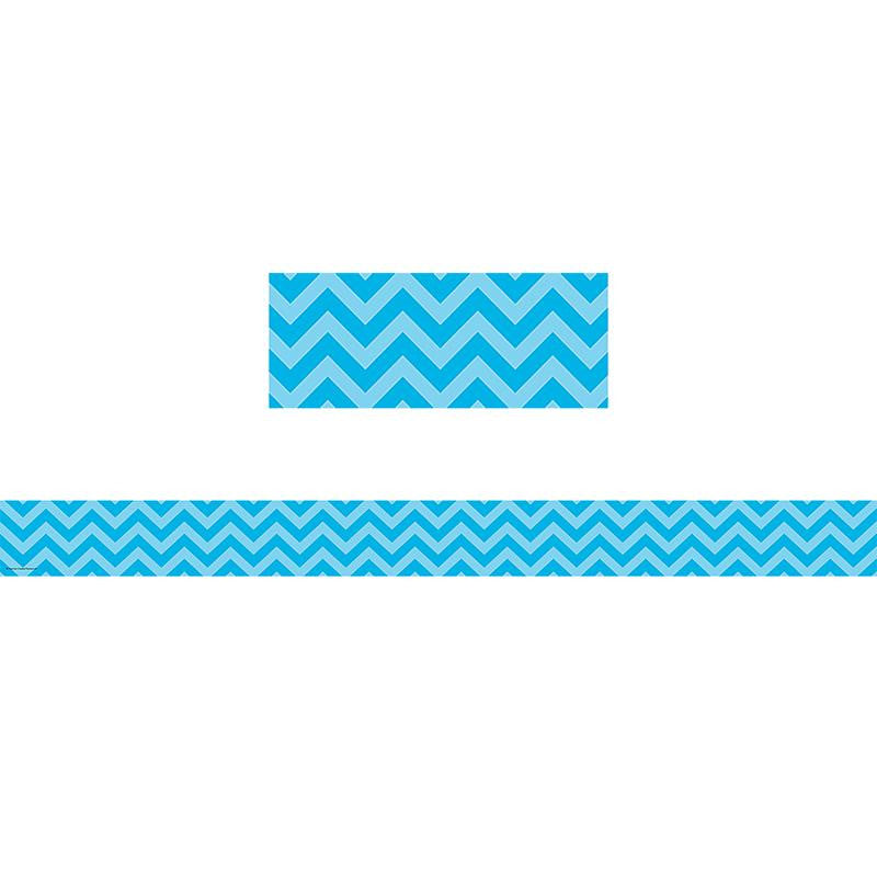 AQUA CHEVRON STRAIGHT BORDER TRIM