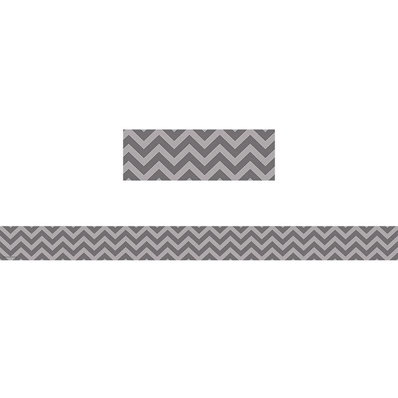 GRAY CHEVRON STRAIGHT BORDER TRIM