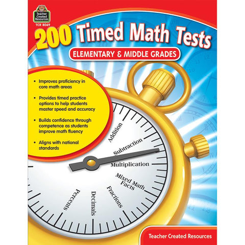 200 TIMED MATH TESTS ELEMENTARY