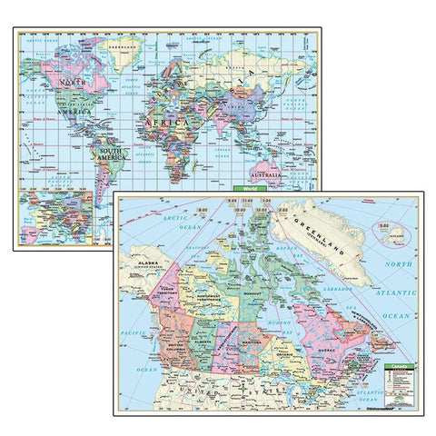 POLITICAL MAPS CANADA WORLD 5-SET