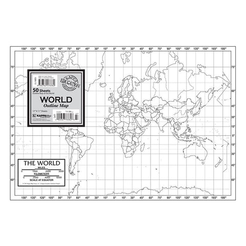 OUTLINE MAP STUDY PADS WORLD
