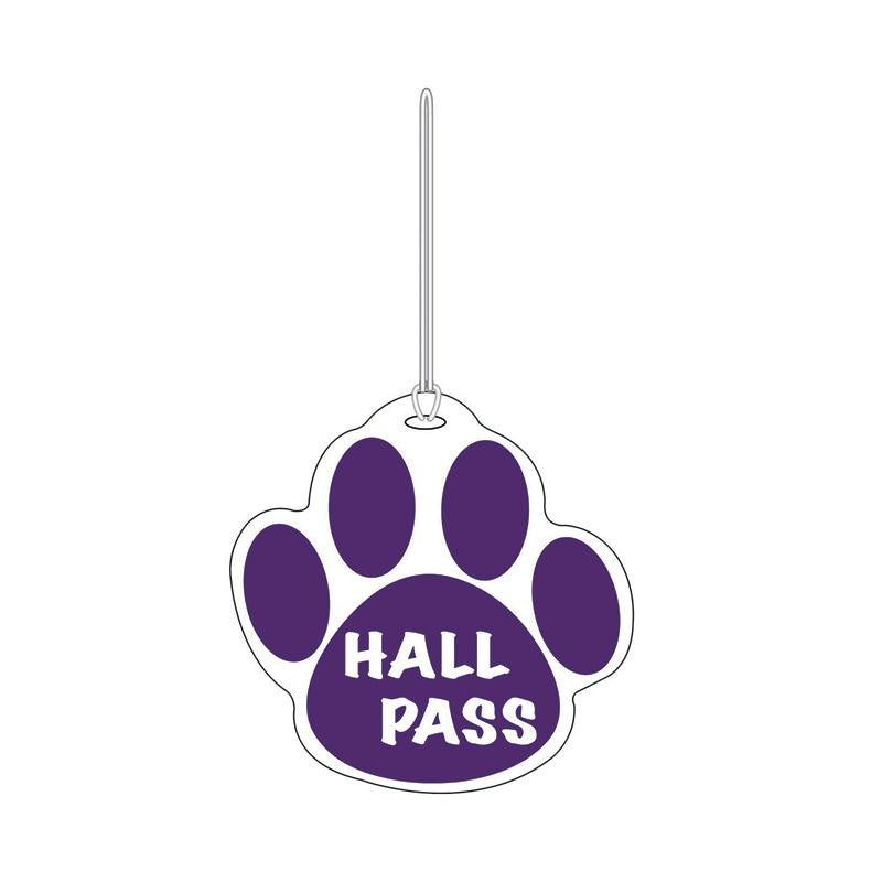 PURPLE PAW HALL PASS 4 X 4