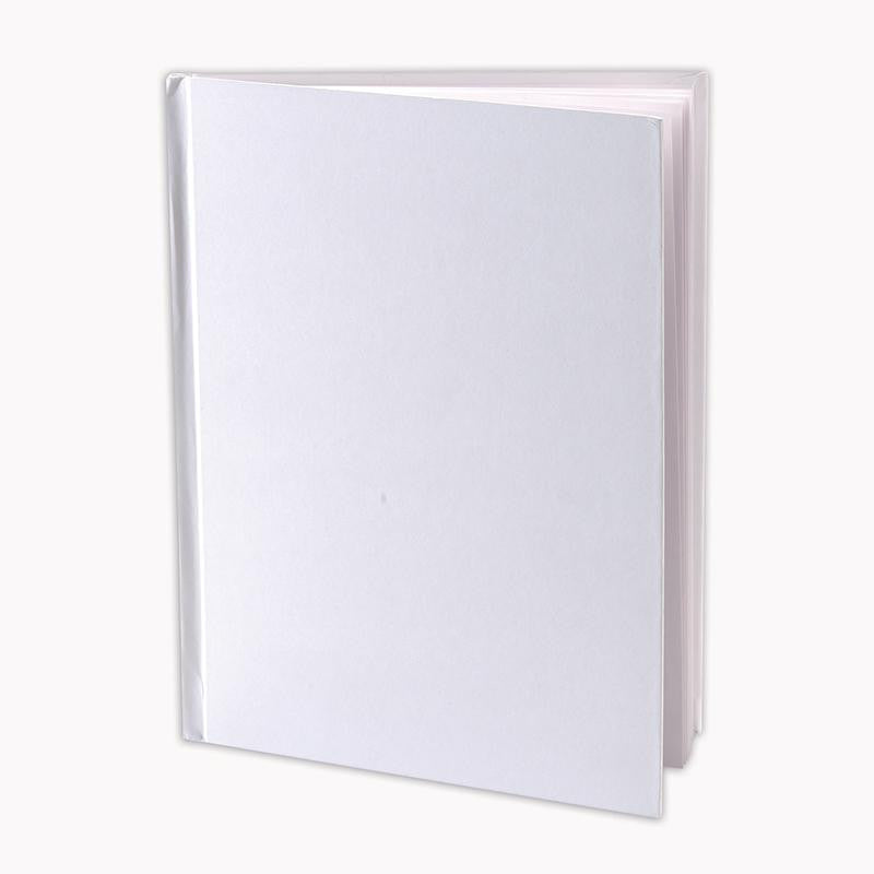 WHITE HARDCOVER BLANK BOOK