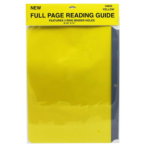 FULL PAGE READING GUIDES YELLOW