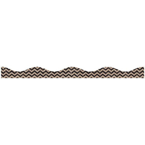 BLACK SCRIBBLE CHEVRON BURLAP