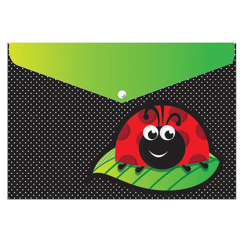 DECORATED POLY FOLDER LADYBUG