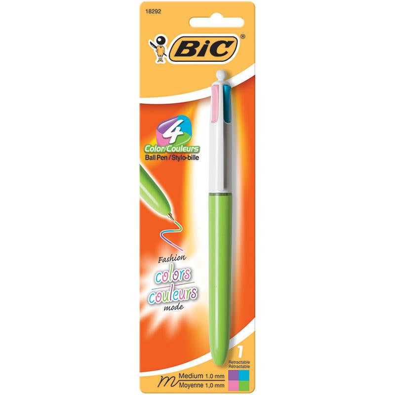 BIC 4 COLOR PEN GREEN BARREL