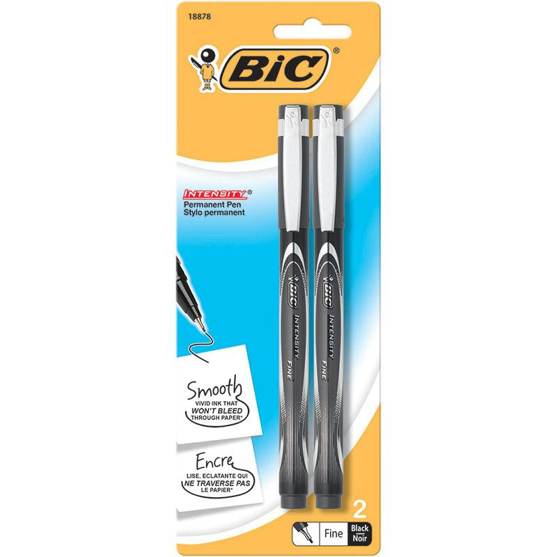 BIC INTENSITY MARKER PENS 2PK BLACK