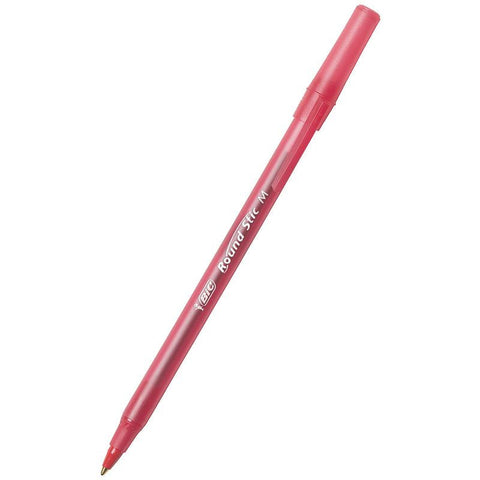 BIC STICK PENS MEDIUM RED 12-PK