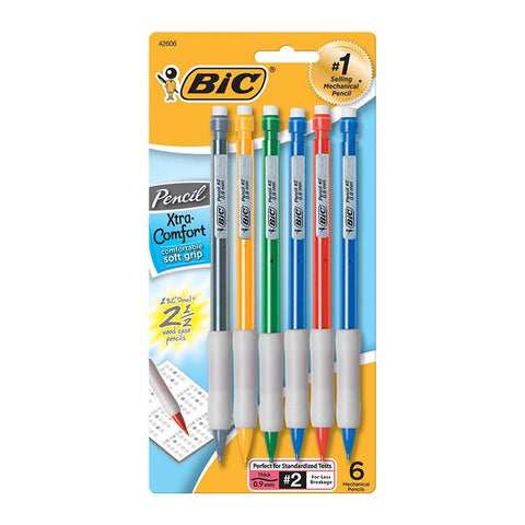 BICMATIC GRIP MECHANICAL PENCIL 6PK