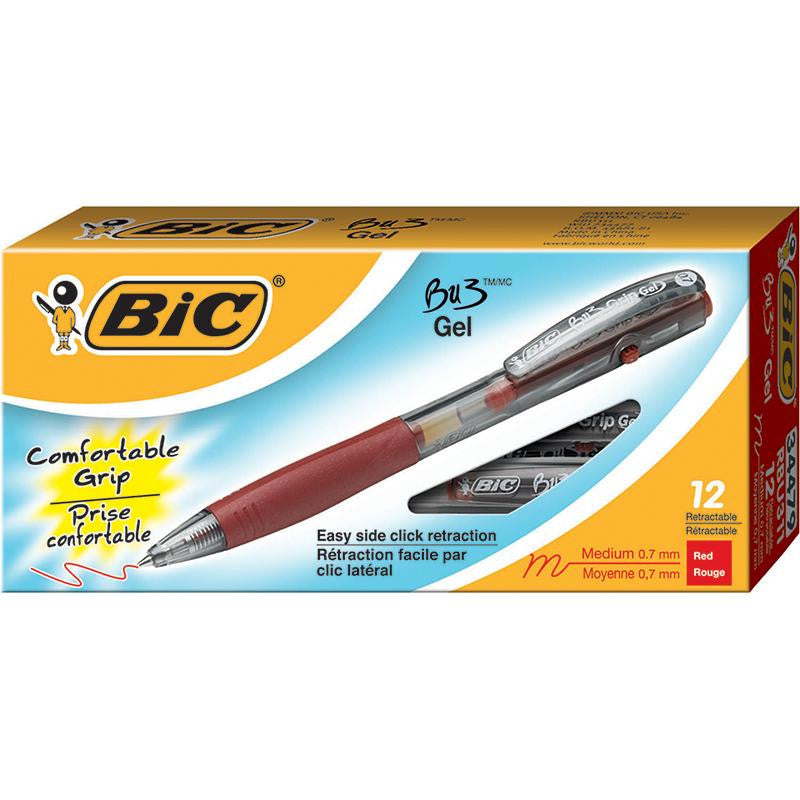 BIC BU3 BALL PEN RED 12 PK