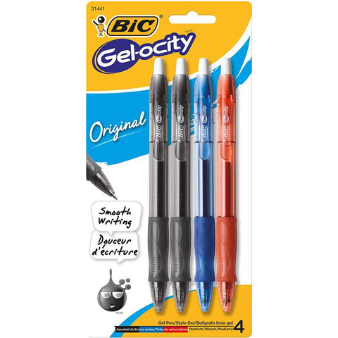 BIC VELOCITY 4PK GEL RETRACTABLE