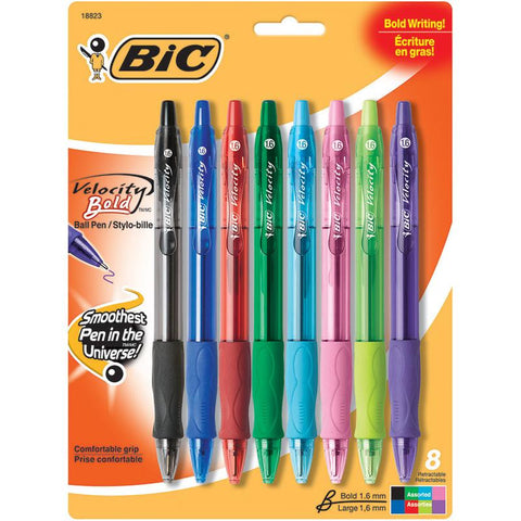 BIC VELOCITY BOLD PEN 8PK FASHION