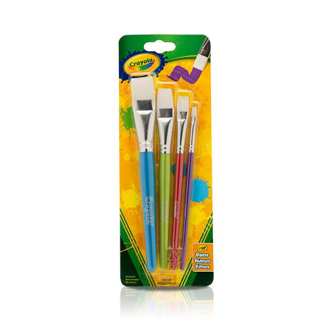 CRAYOLA BIG PAINTBRUSH SET FLAT 4PK