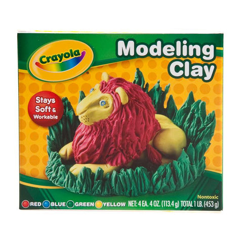 MODELING CLAY 4 PCS RED BLUE GRN YW