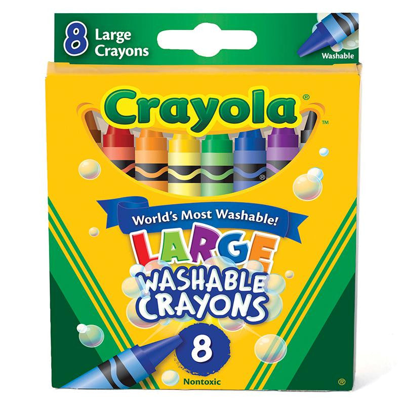 WASHABLE CRAYONS LARGE 8CT