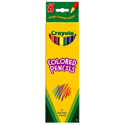 CRAYOLA COLORED PENCILS 8 CT ASST