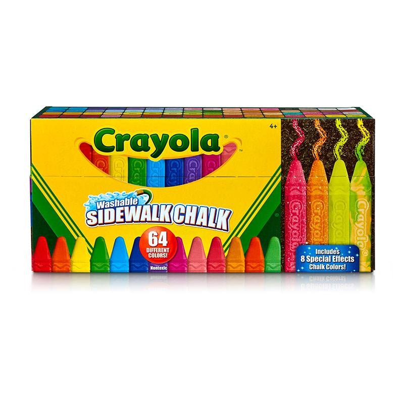 CRAYOLA WASH SIDEWALK CHALK 64PK