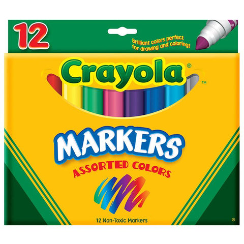 CRAYOLA MARKERS 12CT ASST COLORS