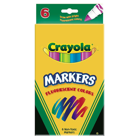 CRAYOLA MARKERS 6CT FLUORESCENT