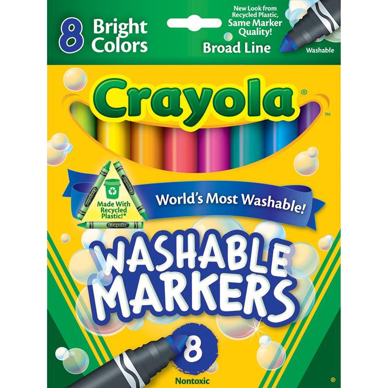 CRAYOLA WASHABLE 8CT BRIGHT COLORS