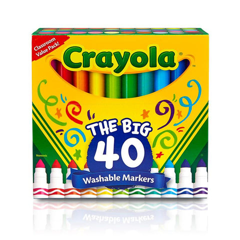 CRAYOLA WASH BROAD LINE MARKER 40PK