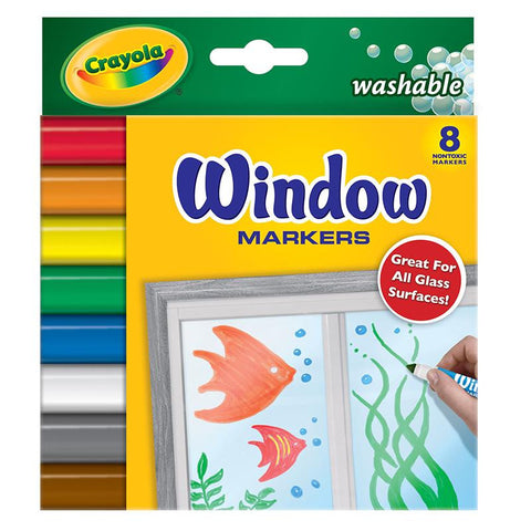 CRAYOLA 8CT WASHABLE WINDOW MARKERS