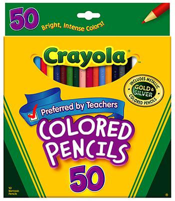 CRAYOLA COLORED PENCILS 50CT FULL