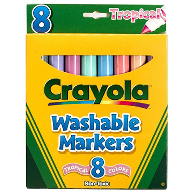 WASHABLE MARKERS 8 PK TROPICAL