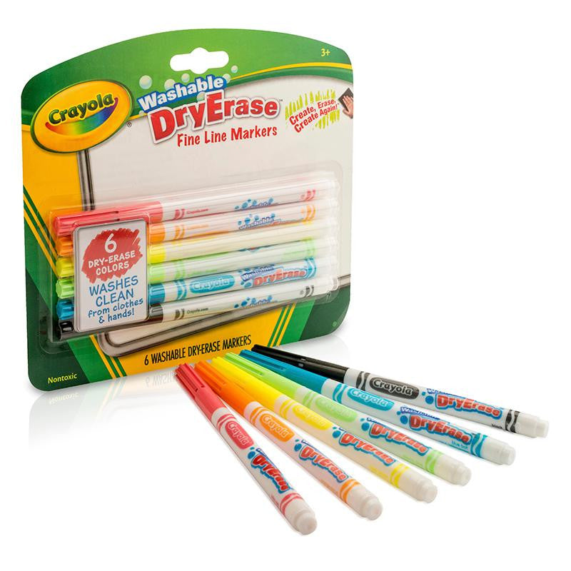 CRAYOLA 6 COLOR WASHABLE DRY ERASE