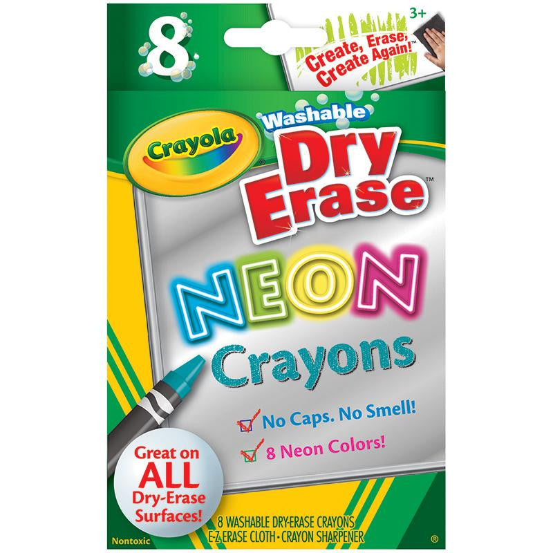 CRAYOLA WASH DRY ERASE CRAYONS 8PK