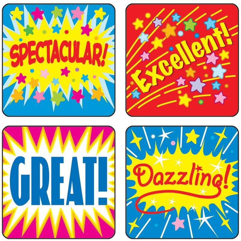 STICKERS POSITIVE WORDS 120-PK ACID