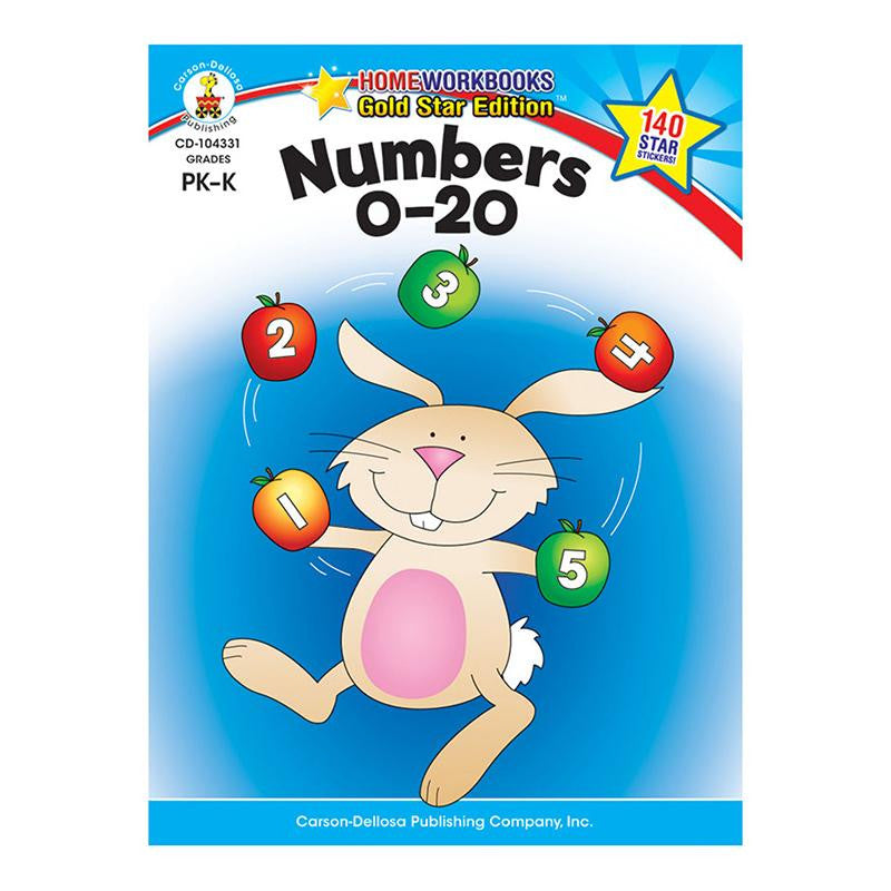 NUMBERS 0-20 HOME WORKBOOK GR PK-K