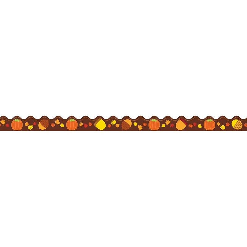 ACORNS & PUMPKINS SCALLOPED BORDER