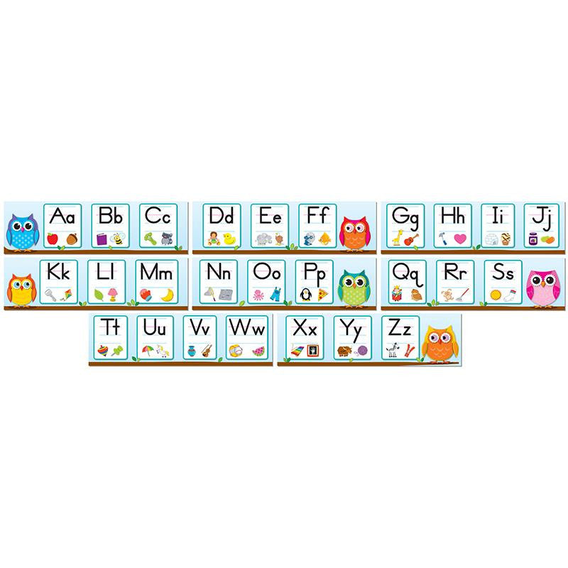 COLORFUL OWLS ALPHABET GRADES