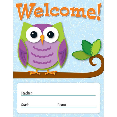 COLORFUL OWLS WELCOME CHART