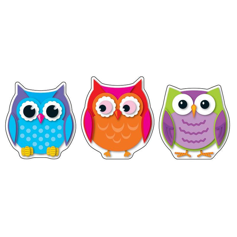 COLORFUL OWLS CUT OUTS 36CT